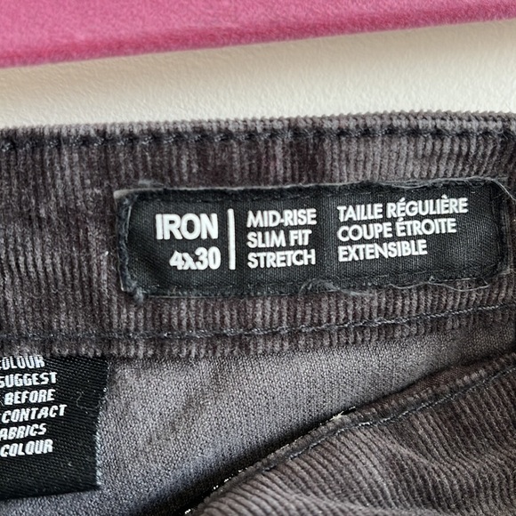 BUFFALO DAVID BITTON SLIM AND SCULPT CORDUROY FADED BLACK WOMEN PANTS SIZE 30 - Picture 7 of 10